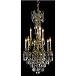 Nine-Light Chandelier with Silver Shade/Grey Royal Cut Crystals
