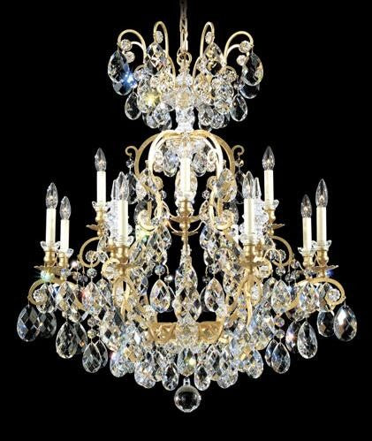 Gold 13-Light Clear Heritage Handcut Crystal Chandelier, 32W x 37H x 32D