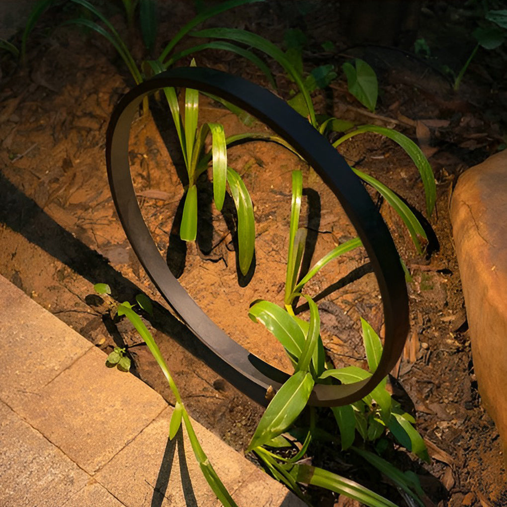 Minimalist Circle Design Waterproof LED Black Modern Pathway Lights