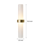 Modern Frosted Glass Tube 1-Light Wall Sconce in Warm White for Living Room