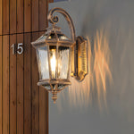 1-Light Black Clear Water Glass Outdoor Wall Light Lantern Wall Sconce Porch Wall Mounted Lights Exterior Wall Lamp