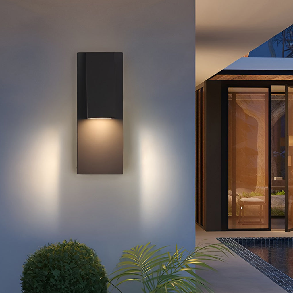 Rectangle Waterproof LED Black Modern Outdoor Wall Lamp Wall Light Fixture