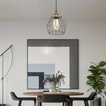 3 Lights Changeable Shape Iron Cage Retro Industrial Style Chandelier