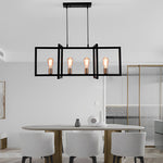 Rectangular Frame Design Iron Black Industrial Chandelier Pendant Lights