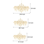 Stainless Steel Crystal Pendants Raindrops LED Italian Style Chandelier