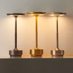 Plated Metal Slender Cordless UFO Alien Table Lamp