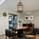 Birdcage Iron Crystal Ornaments Retro Industrial Style Chandelier Light