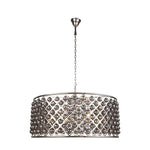 Madison Polished Nickel 10-Light Pendant with Faceted Silver Crystals