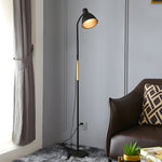 59 inch Wood and Metal Arc LED Task Floor Lamp