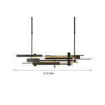 Long Irregular Metal Geometric Black Postmodern Dining Room Chandelier