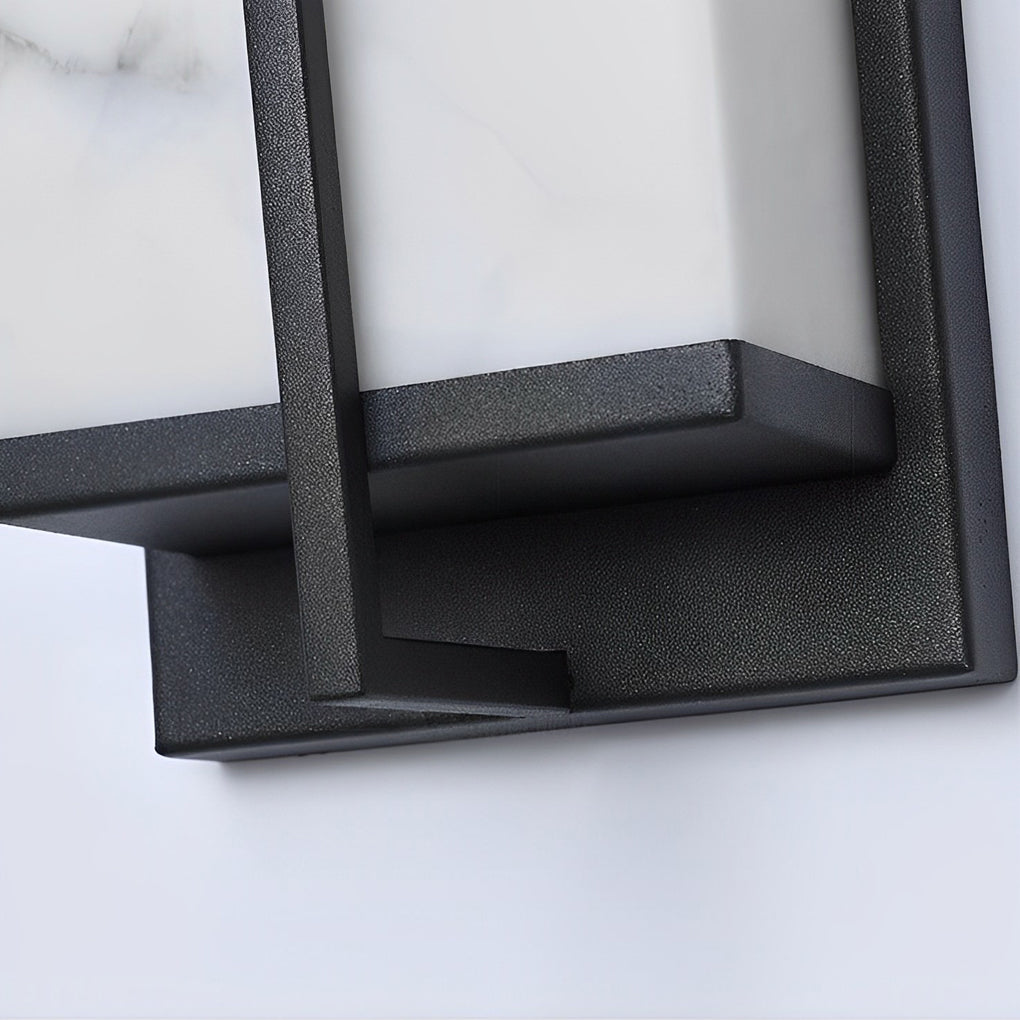 Resin Rectangular Waterproof LED Black Modern Outdoor Sconce Lighting