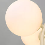 19.68-In. Midcentury 6-Light Beige Glass Sphere Chandelier