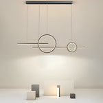 Long Strip Circles Three Step Dimming Stepless Dimmable LED Chandelier