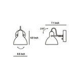 Creative 235° Rotatable White Glass Shade Minimalist Nordic Wall Lamp