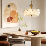 Round Glass Piece Seashells Three Step Dimming LED French Style Chandelier