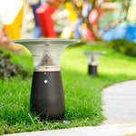 Mushroom Shaped Waterproof LED Black Modern Solar Post Lights Path Lights