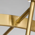 Brass Ring Frame Crystal Chandelier -Gold Metal, Crystal Accents Pendant Lights