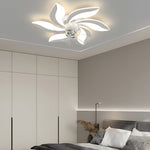 Flowers Leaves Shake Head 3 Step Dimming Modern Ceiling Fans with Light