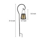 2PCS Iron Kettle Hollow Projection LED Portable Retro Solar Lanterns