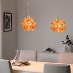 Glass Gardenia Petals Romantic Warm LED French Style Pendant Lights Fixture