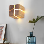 Cracked Wood Grain Design Creative Square Wall Lamp Wall Sconce Lighting
