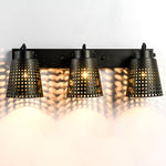 Retro Iron Hollow Adjustable Black Industrial Style Plug in Wall Sconce Lighting