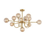 Amber Glass Globe Molecule Chandelier