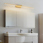 Modern Copper Adjustable LED Bathroom Vanity Light with Rotatable Rod and Linear Acrylic Shade