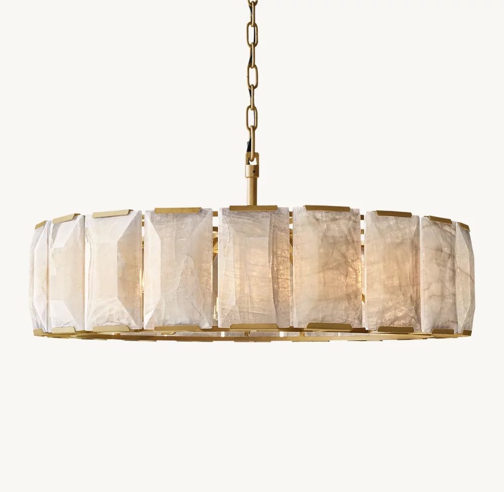 Harlow Calcite Round Chandelier 43"