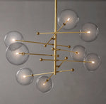 Glass Globe Mobile Eight-Arm Chandelier 79"