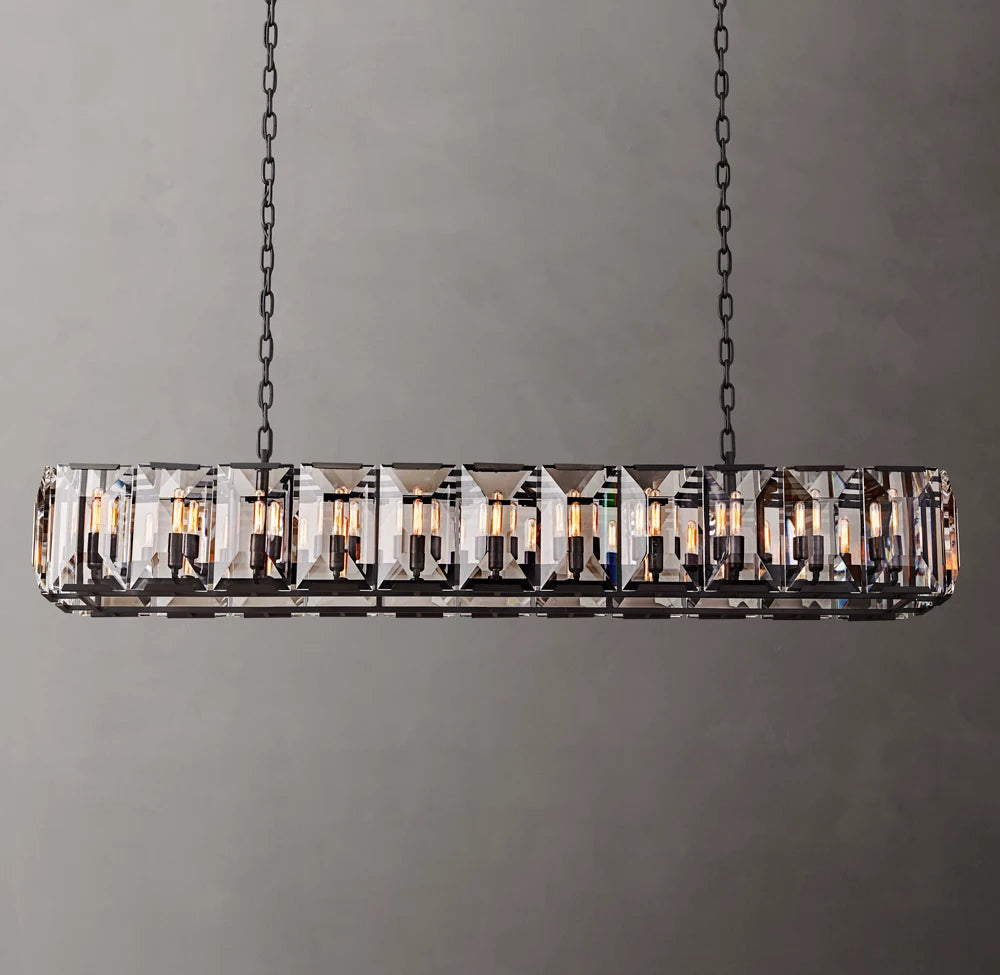 Harlow Crystal Rectangular Chandelier 74"