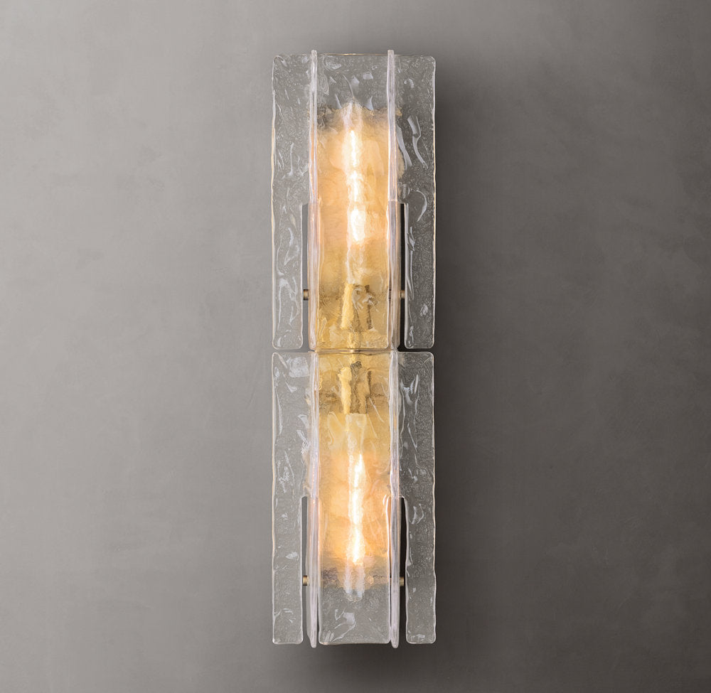 Lattice Clear Glass Sconce 30"