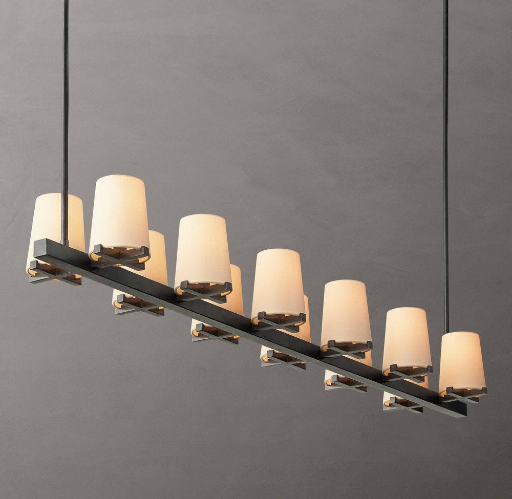 Pauillac Fabric Shade Linear Chandelier 60"
