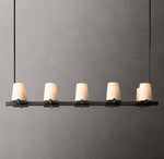 Pauillac Fabric Shade Linear Chandelier 49"