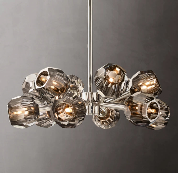 Boule De Cristal Smoke Glass Round Chandelier 24"