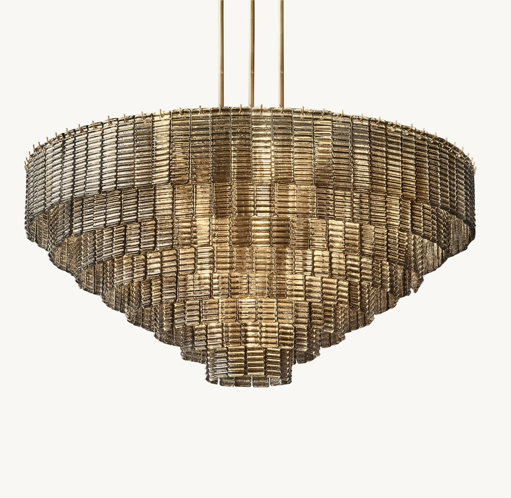 Sirene Smoke Glass Round Chandelier 52"