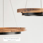 Grace Chandelier, 1-Light, LED, Matte Black/Weathered Oak Wood, 36"W (700GRC36BW-LED930 70P9E3W)