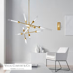 Linger Abstract Chandelier, 12-Light, LED, Natural Brass, Glass, 40.75"W (700LNG12ANB-LED930 70P9E4U)