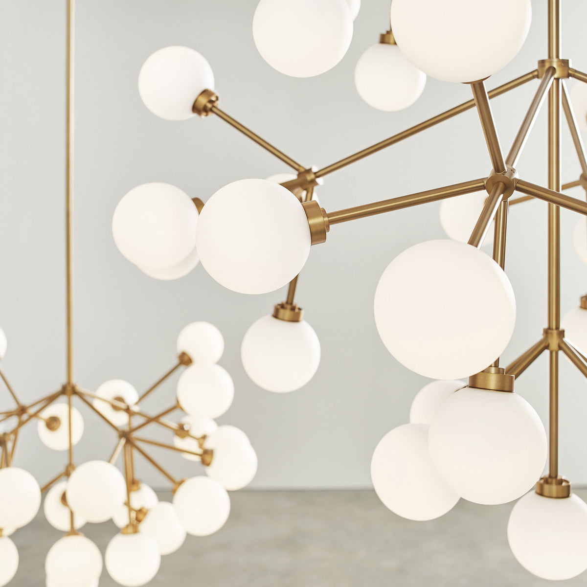 Mara Grande Chandelier, 45-Light, 3-Tier, LED, Aged Brass, Glass, 32.5"W (700MRAGWR-LED927 70E7EVP)