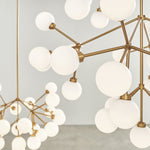 Mara Grande Chandelier, 45-Light, 3-Tier, LED, Aged Brass, Glass, 32.5"W (700MRAGWR-LED927 70E7EVP)