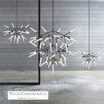 Spur Chandelier, 25-Light, 2-Tier, LED, Matte Black, Glass, 37.5"W (700SPRFB-LED927 70PD8XM)