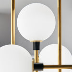 Sedona Triple Chandelier, 12-Light, Satin Nickel, Transparent Glass Orb, 24.5"W (700SDNMPL3KS 70E7GVA)