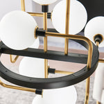 Viaggio Chandelier, 12-Light, LED, Black/Brass, Round Glass Globes, 30.25"W (700VGOOR-LED930 70P6CJJ)