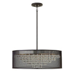 Black Eight-Light Large Stem Hung Pendant
