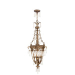 La Bella Vintage Gold Leaf Four-Light Lantern Pendant