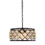 Madison Mocha Brown Five-Light Pendant with Faceted Golden Teak Crystals