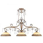 La Bella Vintage Gold Leaf Three-Light Island Pendant