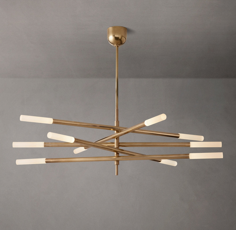 Rousseau 10-Light Mobile Etched Rod Chandelier