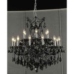 Elegant Lighting Maria Theresa Black 19-Light Chandelier with Jet Black Royal Cut Crystal