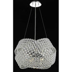 Electron Chrome Five-Light 20-Inch Pendant with Elegant Cut Clear Crystal